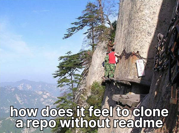 People in a dangerous situation because they didn't read the readme